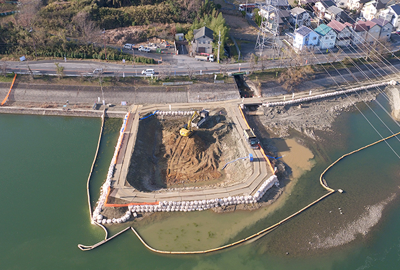瀬田川洗堰下流右岸河道掘削工事のイメージ画像